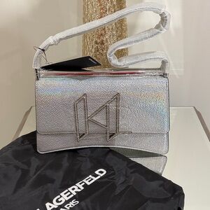Karl Lagerfeld Holographic Silver Shoulder Bag